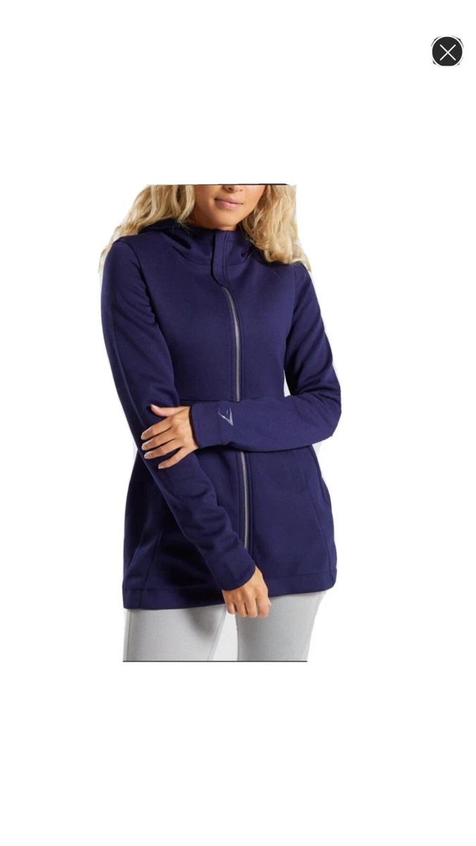 Women's Gymshark Longline Jacket Size Small In Navy