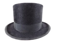 Vintage Top Hat Beaver Size 7 1/9, Black, Unbranded