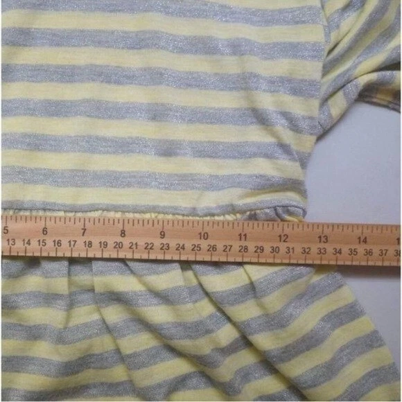 Motherhood Maternity Women's Striped Metallic Top Yellow Gray Size Large - Image 3 of 4