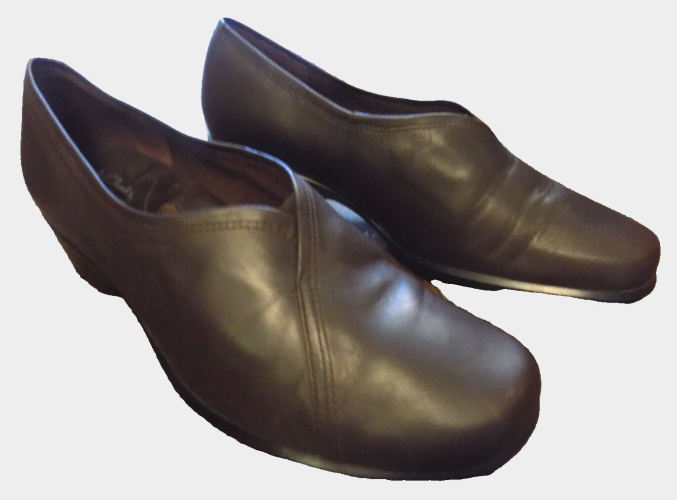 Mocassini Clarks Artisan Cross over accento marrone scuro in pelle zeppa tacco 1 5" taglia 8