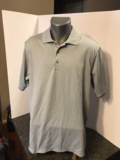 Adidas CLIMALITE Men's Gray Golf Polo Shirt L Polyester Liberty Mutual Logo