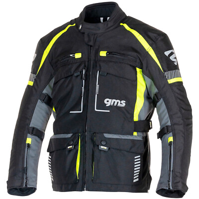 Motorradjacke Herren gms Everest 3in1 Tourjacke Schwarz/Anthrazit/Gelb Größe XL