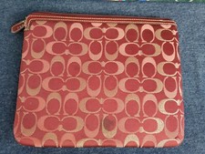 Coach Burgundy Signature Logo Padded Tablet I Pad Case Sleeve