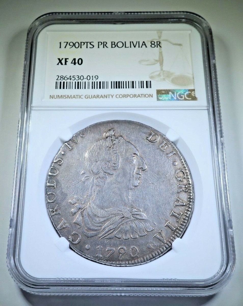 NGC XF-40 1790 Bolivia Silver 8 Reales 1700's Spanish Colonial