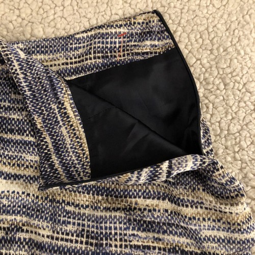 TAHARI ASL SKIRT, Sz 6 Tiered A-Line Skirt, Blue Print - Picture 9 of 12