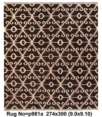9x10' Modern Handmade Kilim Rug #P981