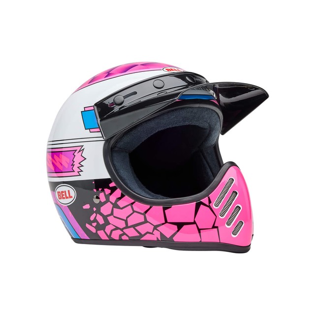 Casque Intégral Moto BELL MOTO-3 Enduro Dual Road Deathspray Rosa Viola