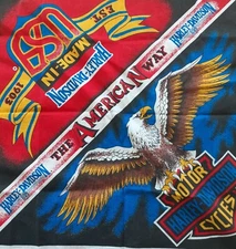 Vintage Harley Davidson Bandana Handkerchief Official The American Way Made USA