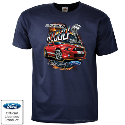 Cobra Ford Mustang T-Shirt Shelby GT 500 US-Car licensed Motiv retro *0196 navy