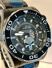 48mm PUNISHER Black Bracelet DUAL TIME 24-hr Dial LE 0057/4000 Invicta Watch