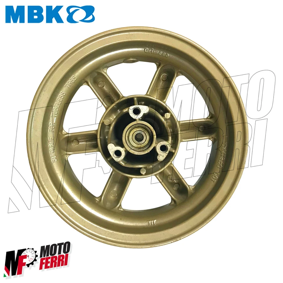 MF2976 - CERCHIO ANTERIORE GRIMECA ORO ATTACCO DISCO 3 FORI MBK BOOSTER R SPIRIT - Immagine 2 di 4