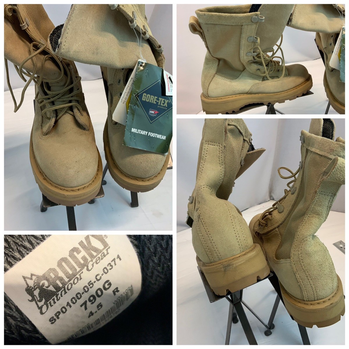 Rocky 790G Gore-Tex Combat Boots Mens 11R Tan Suede Vibram NWT Vintage Rocky Outdoor Gear 790G Size 4.5 R Suede Tan | Mercari main image 2