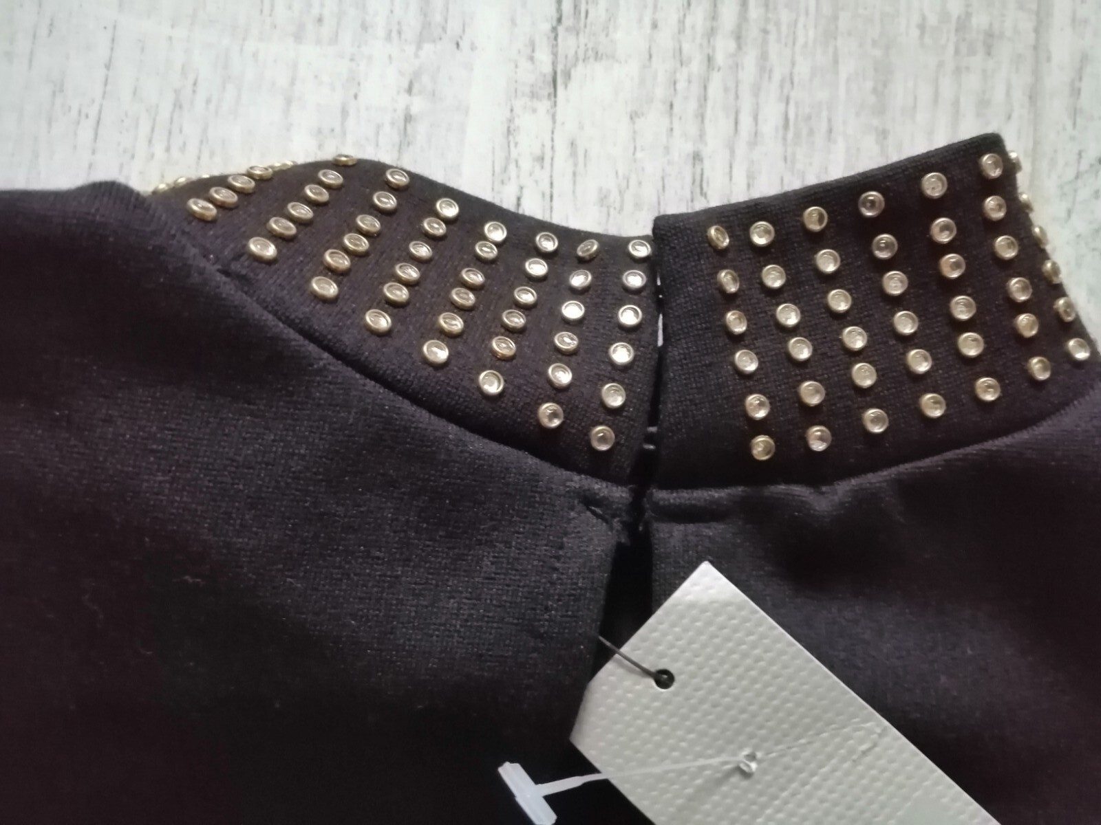 RIVER ISLAND Body Suit SIZE 8 CUFF NECK Diamante BLACK New With Tags RRP £28 image 5