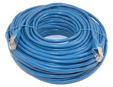 100ft Cat5E SHIELDED Ethernet RJ45 Patch Cable Stranded Snagless Booted BLU