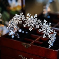 Stunning Rhinestone SNOWFLAKE Bride Hair Tiara / Crown Headband Crystal Jewelry