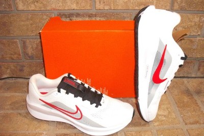 New Nike Downshifter 13 Running Shoe Men's 8 D/FD6454 104 White-Red-Gray SRP $80
