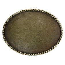 CTM Blank Oval Belt Buckle with Edge Detail
