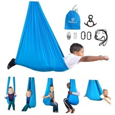 Sensory Swing for Kids  Adults - Holds 300lbs, Indoor Outdoor 110" Swing Blue
