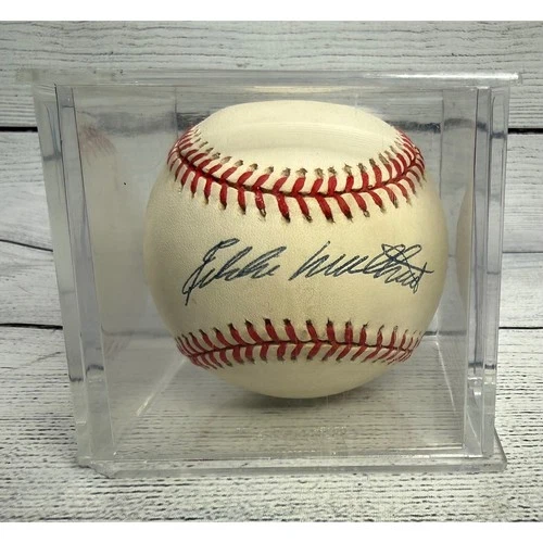 Eddie Mathews Signed Rawlings Official National League Baseball