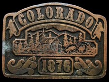 IK09112 VINTAGE 1970s ADEZY COLORADO SINCE 1876 SOUVENIR BELT BUCKLE