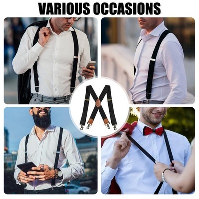 Practical Men s Elastic Suspenders X Back Clip Elastic Trouser Adjustable Straps
