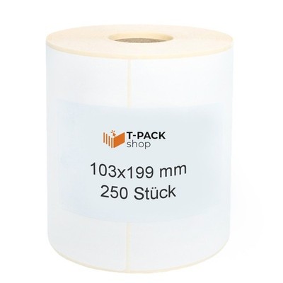 Thermo Versand Etiketten Versandlabe auf Rolle 103x199mm 250 Stk. GLS DHL Zebra