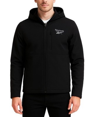 Reebok Mens Jacket - Water Resistant Zip Up Sherpa Fleece Lined Softshell Mens