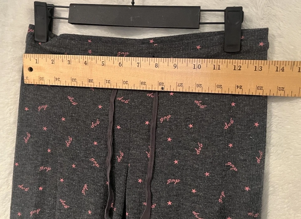 Pantalones Acanalados Gap Body Gris Rosa Estrellas Extra Pequeños XS Acogedor Salón Elástico Y2K Foto 4 de 4