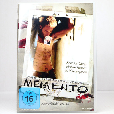 Memento DVD Christopher Nolan Guy Pearce Carrie-Anne Moss Joe Pantoliano
