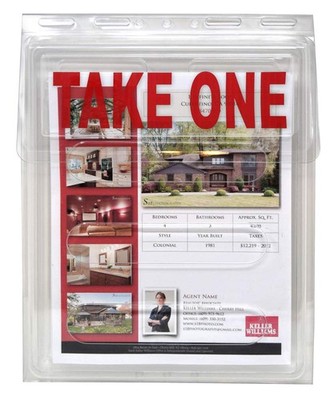 Outdoor Real Estate Brochure Box - Easy To Use Take One Document Holder Can Hold