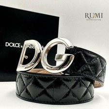Dolce&Gabbana Men Quilted Design D&G Logo Belt 80cm/32inch Luxury Stylish Italia