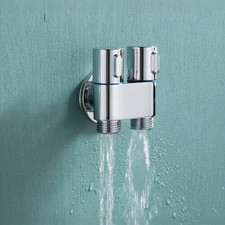Zinc Alloy Wall Mounted Angle Valve for Bidet Sprayer and Toilet Dual Outlet