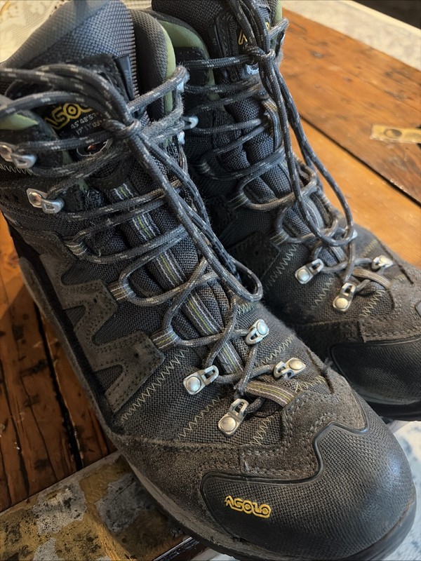 Mens US 11.5 Asolo Hiking Boot Neutron Gortex Grey made in Romania EUC