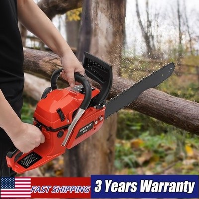 58cc 2-Stroke Gas Chainsaw 20in Bar High Power Logging & Tree Cutting Tool