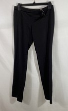 Gucci Women's Black Wool Trousers Vintage Y2K Silver D-Ring Buckle Sz 38