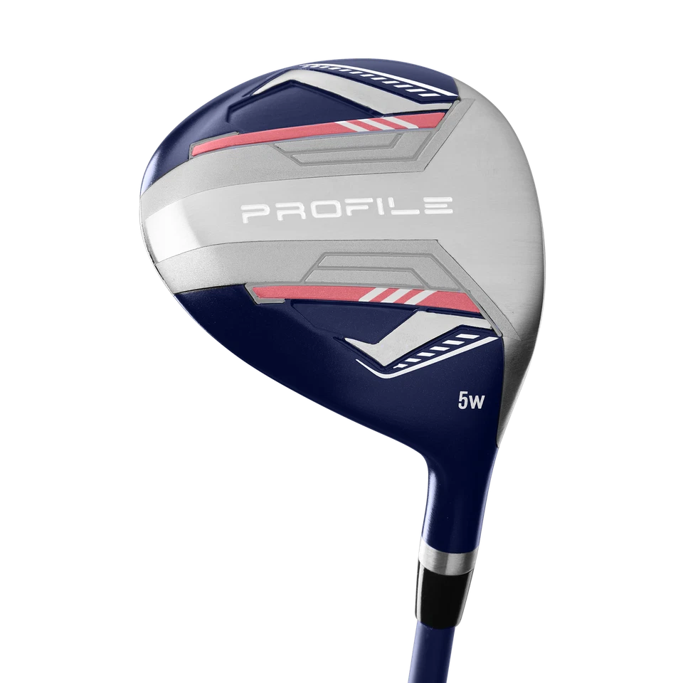 Left Hand Women Wilson Profile Navy/Pink with Cart Bag Complete Set Graphite New - Image 2 of 4