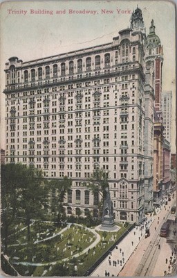 Trinity Building and Broadway New York Postcard c1910s
