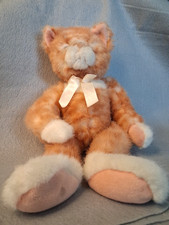 CAT Vintage RUSS SCRATCH Cat Orange Striped Peach Bow kitten love