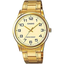 Casio MTP-V004G-9B Analog Gold Tone Stainless Steel Quartz Men's Fashion Watch