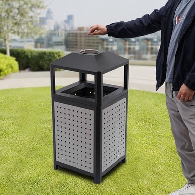 Industrial Waste Container Outdoor Trash Can Garbage Enclosure Build-in Ashtray