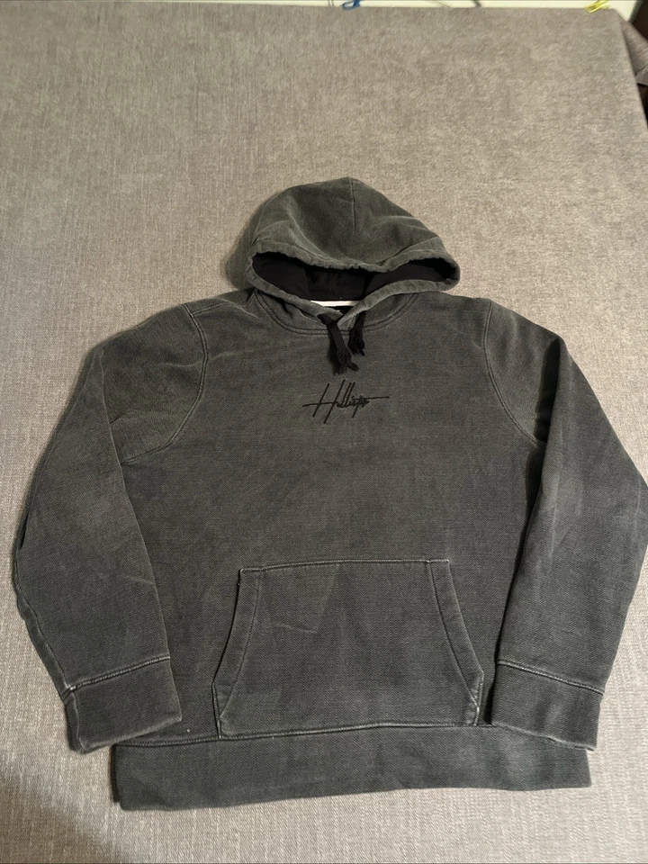 Sudadera con Capucha Hollister Bordada Spellout Para Hombre X Grande Gris Y2K Exterior Cabincore Foto 2 de 4