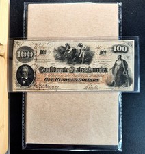 T-41 1862 $100 Confederate States of America "COTTON PICKER" CSA - VF