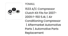 AC Compressor Clutch Kit Coil Pulley Plate for Ford F-150 8cyl 5.4L 2007-2009