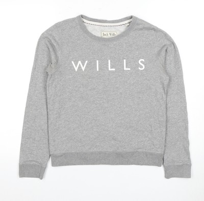 Jack Wills Damen grau Logo Sweatshirt Größe 8