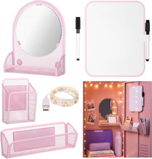 Pink Magnetic Locker Accessories Set for Girls, Students