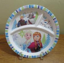 ZAK DESIGNS FROZEN ELSA ANNA MELAMINE 8" PLATE DIVIDED