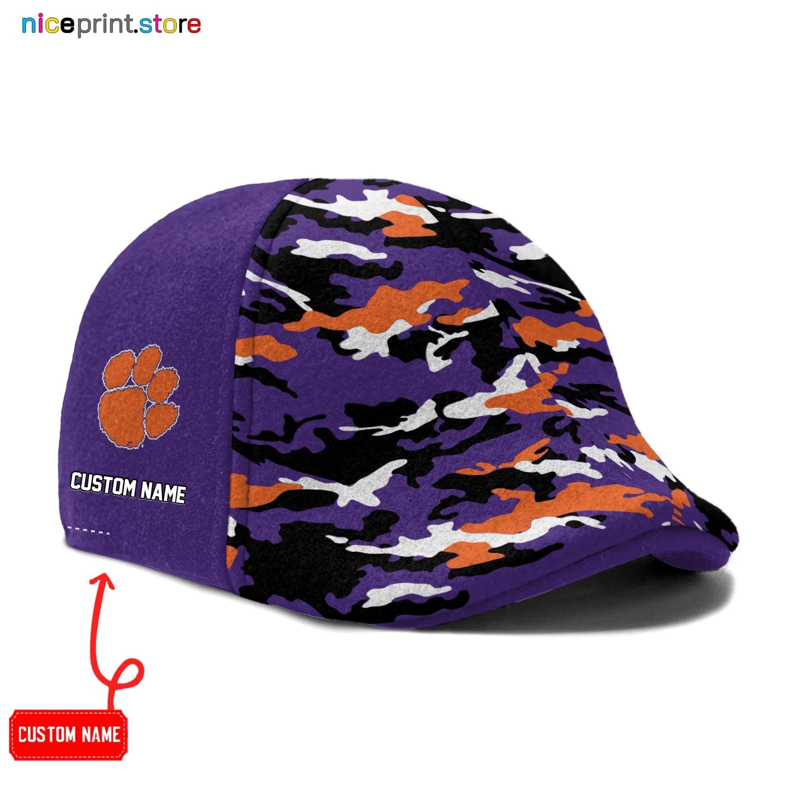 Clemson Team Tigers Ivy Cap 6pannel Hat NCAA Golf Cap NCAA Flat Cap Driver