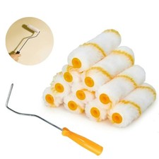 10 Pack Paint Roller Set Small Soft Sleeves Brush Decorating Painting Kit