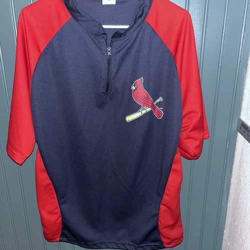 Camisa de béisbol para hombre St Louis Cardinals MLB 1/4 cremallera azul rojo talla XL - Imagen 2 de 13