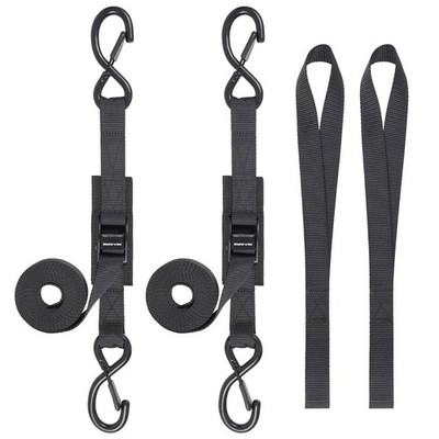 Masterwise Tie Down Straps with Hooks, 8 feet 1200lbs Break Strength Cam Buck...